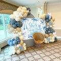 BACH AND BOUJEE She's Tying The Knot Backdrop Blue Bridal Shower Banner by Deal US