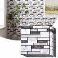 VallisCo 3D Faux Brick Wall Panel 12x12 Black White Marble 10 Pcs PVC by Deal US