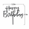 GLASNES Black Acrylic Happy Birthday Cake Topper 1 Piece Party Decor by Deal US