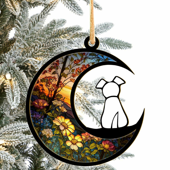 LOVELYPOD Dog Ornament Suncatcher Memorial Gift White 4 Inch by Deal US