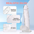 WARKLMA Realistic Silicone Dildo Flesh Color Soft G-Spot Suction Cup M 6.7in by Deal US
