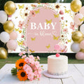 BACH AND BOUJEE Wildflower Baby in Bloom Backdrop Banner Pink Floral Decor by Deal US