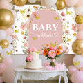 BACH AND BOUJEE Wildflower Baby in Bloom Backdrop Banner Pink Floral Decor by Deal US