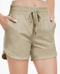 Haimont Women's Cotton Sweat Shorts 4" Khaki Loose Fit Pockets Size XL by Deal US