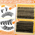 Starryzoom Lash Clusters Kit 525Pcs D-Curl 10-18MM Natural Full Volume by Deal US