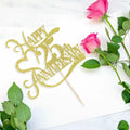 Yetxel Gold Glitter 25th Anniversary Cake Topper - 25th Wedding Anniversary by Deal US