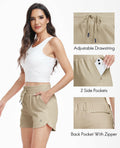 Haimont Women's Cotton Sweat Shorts 4" Khaki Loose Fit Pockets Size XL by Deal US