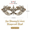 Gold Masquerade Mask For Women - Lace Masquerade Masks for Masquerade Party, by Deal US
