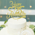 Yetxel Gold Glitter 25th Anniversary Cake Topper - 25th Wedding Anniversary by Deal US
