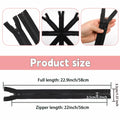 YAKA 4PCS #5 22in Separating Jacket Zippers Black Molded Plastic Size 22in by Deal US