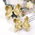 CÉLLOT 4.5" Shining Gold Hair Bows Alligator Clips 2 Pack by Deal US