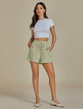 luvamia Women's Loose High Waist Lint Green Shorts Size Small by Deal US