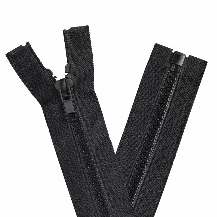 YAKA 4PCS #5 22in Separating Jacket Zippers Black Molded Plastic Size 22in by Deal US