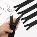 YAKA 4PCS #5 22in Separating Jacket Zippers Black Molded Plastic Size 22in by Deal US