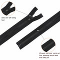 YAKA 4PCS #5 22in Separating Jacket Zippers Black Molded Plastic Size 22in by Deal US