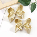 CÉLLOT 4.5" Shining Gold Hair Bows Alligator Clips 2 Pack by Deal US