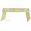 Generic Gold Dog Birthday Sash Sparkling Pet Bandana Celebration by Deal US