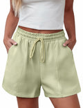 luvamia Women's Loose High Waist Lint Green Shorts Size Small by Deal US