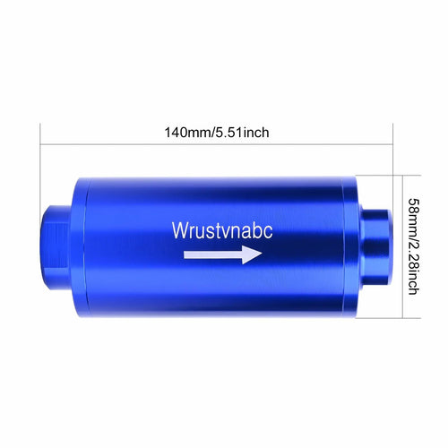 Wrustvnabc 6AN 8AN 10AN Inline Fuel Filter 10 Micron Red 58MM Aluminum by Deal US