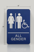 Headline Sign 9487 ADA Wheelchair Accessible All Gender Restroom Sign 6x9 Blue by Deal US