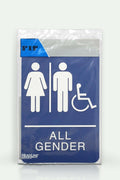 Headline Sign 9487 ADA Wheelchair Accessible All Gender Restroom Sign 6x9 Blue by Deal US