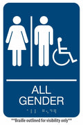 Headline Sign 9487 ADA Wheelchair Accessible All Gender Restroom Sign 6x9 Blue by Deal US