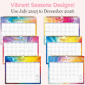 Lbylyhxc 2026 Wall Calendar 18 Months Jul 2025-Dec 2026 14.8x11.5 Rainbow by Deal US