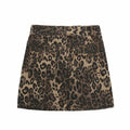 TYSSEDAL Women's Leopard Print Denim Mini Skirt High Waisted Small by Deal US