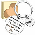 URECOVER Silver Stainless Steel Engraved Keychain for Dad from Son Hearts by Deal US