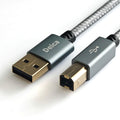 Delca 6ft Nylon Braided USB 2.0 Printer Cable Type A to B Gray by Deal US