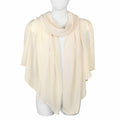 QIUTIMIY Sheer Chiffon Shawl Wrap Elegant Wedding Evening Scarf White W70cm by Deal US
