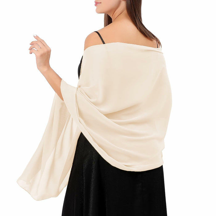 QIUTIMIY Sheer Chiffon Shawl Wrap Elegant Wedding Evening Scarf White W70cm by Deal US