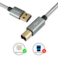 Delca 6ft Nylon Braided USB 2.0 Printer Cable Type A to B Gray by Deal US
