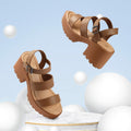 OPEN BOX MySoft Women’s Platform Sandals, Ankle Strap, 3" Block Heel, Open Toe by Deal US