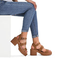 OPEN BOX MySoft Women’s Platform Sandals, Ankle Strap, 3" Block Heel, Open Toe by Deal US