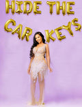 Tuoyi 16" Gold “HIDE THE CAR KEYS” Balloon Banner – 3D Foil Party Decor by Deal US