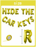 Tuoyi 16" Gold “HIDE THE CAR KEYS” Balloon Banner – 3D Foil Party Decor by Deal US
