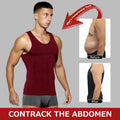 Casey Kevin Men’s Sleeveless Compression Shirt – Shapewear Vest Small, Wine Red by Deal US
