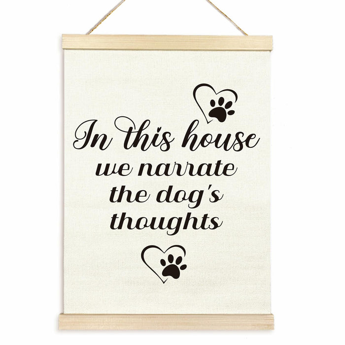 TAEDIN Dog Wall Art – “In This House We Narrate the Dog’s Thoughts” 12x16 by Deal US