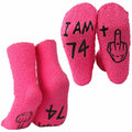 Luhiew 75th Birthday Funny Socks for Women Grandma Wife – Rose Red by Deal US