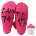 Luhiew 75th Birthday Funny Socks for Women Grandma Wife – Rose Red by Deal US