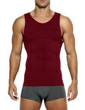 Casey Kevin Men’s Sleeveless Compression Shirt – Shapewear Vest Small, Wine Red by Deal US