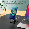 Meliya Foldable Aluminum Adjustable Cell Phone Stand Holder for Desk Silver by Deal US