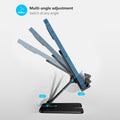 Meliya Foldable Aluminum Adjustable Cell Phone Stand Holder for Desk Silver by Deal US