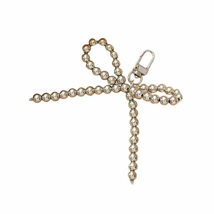 WJR Pearl Bow Bead Keychain Charm Elegant Bowknot Keyring Silver by Deal US
