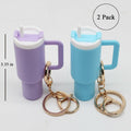 Wabogove Mini Tumbler Keychain 2 Pack Cute Cup Charms for Bags Purple+Blue by Deal US