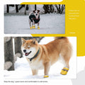 TEOZZO Dog Boots Warm Puppy Paw Protector Reflective Strip Size 6 Yellow 4PCs by Deal US