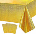 JXPARTYY Iridescent Plastic Tablecloths 4 Pack 54x108 Disposable Party Yellow by Deal US