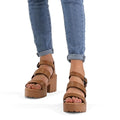 OPEN BOX MySoft Women’s Platform Sandals, Ankle Strap, 3" Block Heel, Open Toe by Deal US