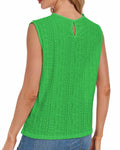 AGWISH Women High Neck Lace Tank Top Sleeveless Rib Summer Medium Green by Deal US